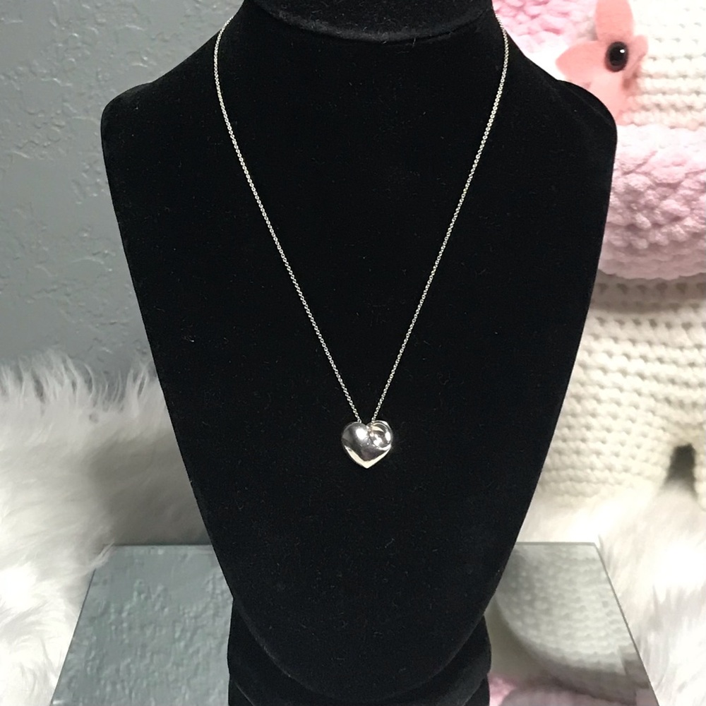 Tiffany & Co. Folded Heart Pendant Necklace in Silver